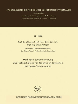 cover image of Methoden zur Untersuchung des Fließverhaltens von feuerfesten Baustoffen bei hohen Temperaturen